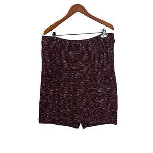 J. Jill Womens Cranberry Tweed Pencil Straight Stretch Lined Skirt Size 18